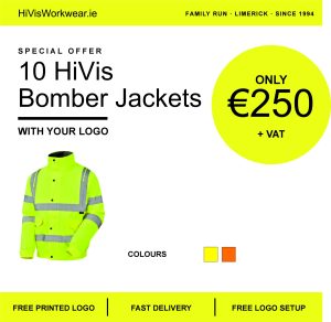 10 printed Hi vis Bomber jackets for €250