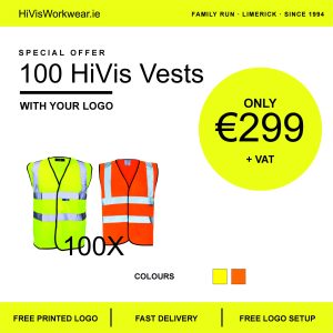 100 printed Hivis Vests for €299