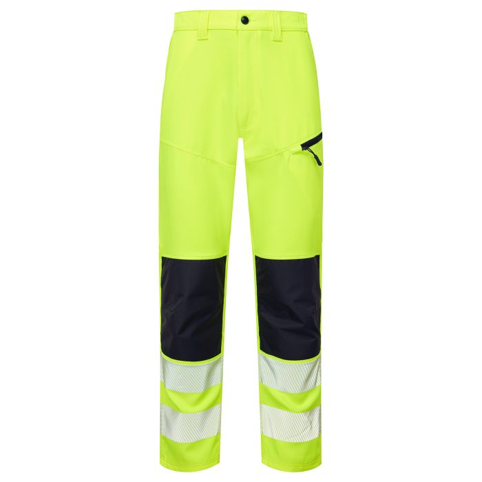 Hi Vis Eco Coolair 4-Way Stretch Yellow Trousers - Image 2