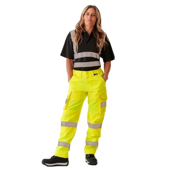 Ladies Hi Vis Yellow Hana Combat Trouser