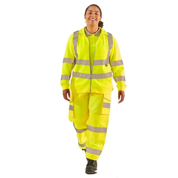 Women's Hi Vis Yellow Eshaal Zipped Sweatshirt