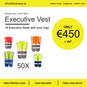 50 Printed Hi Vis Executive Vests for €450
