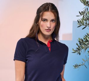 Women's contrast polo