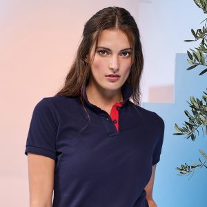 Women's contrast polo