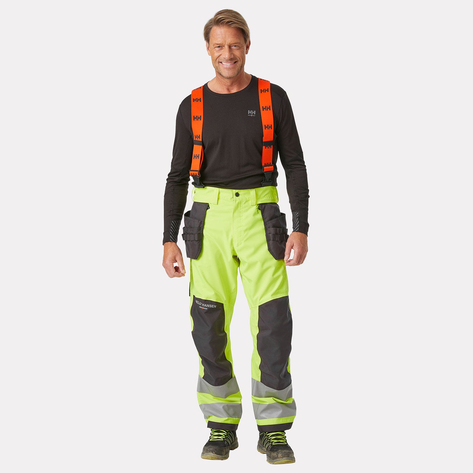 Helly Hansen Alna 2.0 high visibility shell construction bib trousers class 2 - Image 6