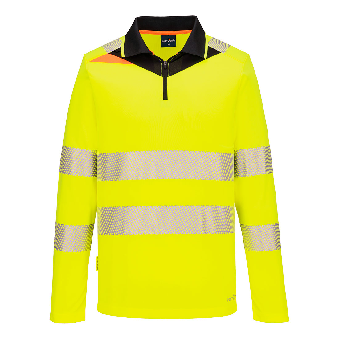 Portwest DX4 Hi-Vis Zip Polo Shirt L/S - Image 2