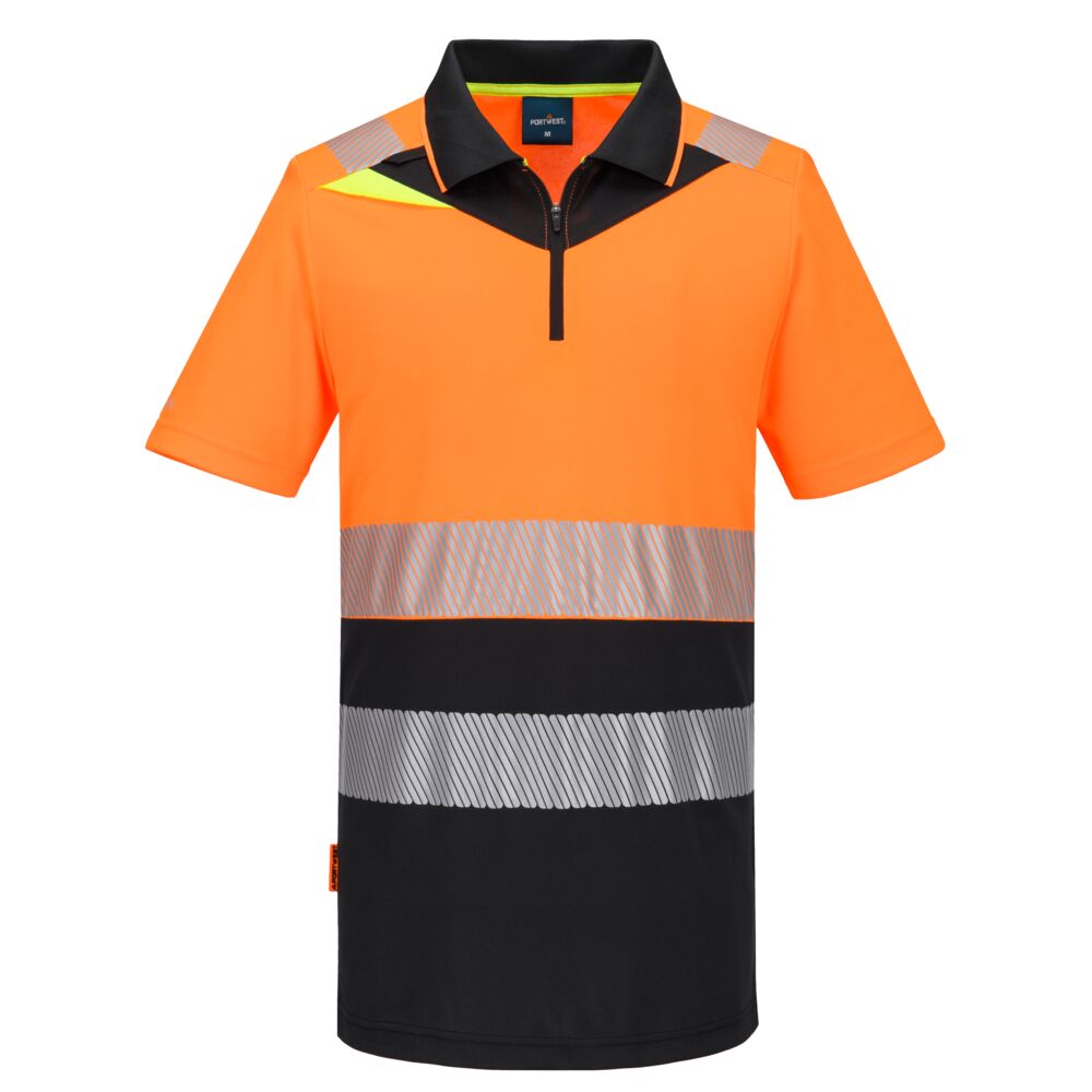 Portwest DX4 Hi-Vis Zip Class 1 Polo Shirt S/S - Image 3